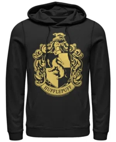 Fifth Sun Men's Deathly Hallows 2 Simple Hufflepuff Fleece Hoodie In Black