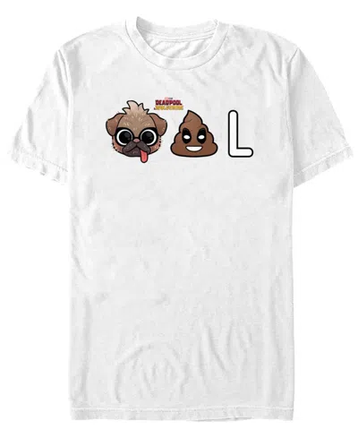 Fifth Sun Men's Dogpool Emojis Short Sleeve T-shirt In White
