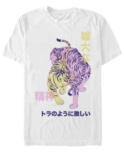 Fifth Sun Men's Double Tiger Short Sleeve Crew T-shirt In White