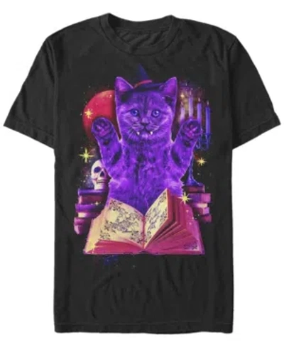 Fifth Sun Men's Evil Cat Short Sleeve Crew T-shirt In Black