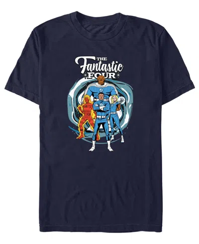 Fifth Sun Men's Fantastic 4 First Steps Crewneck T-shirt In Blue