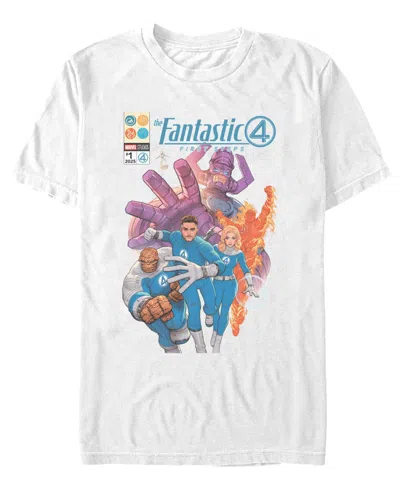 Fifth Sun Men's Fantastic 4 First Steps Crewneck T-shirt In White