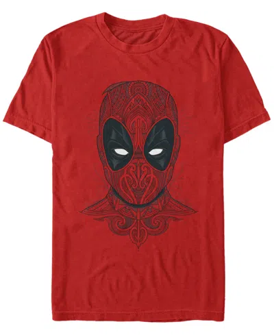 Fifth Sun Men's Floral Deadpool Short Sleeve T-shirt In Red
