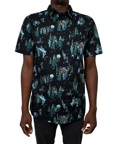 Fifth Sun Men's Forbidden Forest Pattern Short Sleeves Woven Shirt In Multi Color