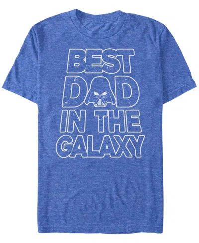 Fifth Sun Men's Galaxy Dad Text Short Sleeve Crew T-shirt In Royal Blue