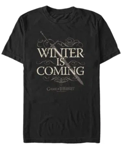 Fifth Sun Men's Game Of Thrones Silent Snow Short Sleeve T-shirt In Black