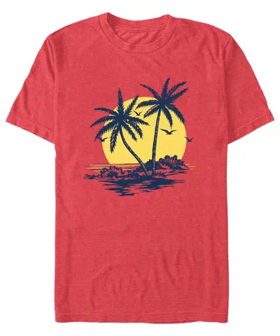 Fifth Sun Men's Generic Additude Palms Short Sleeves T-shirt In Red Heather