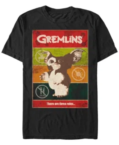 Fifth Sun Men's Gremlins 1 Retro Poster Short Sleeve T-shirt In Black