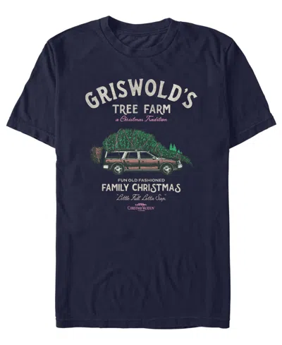 Fifth Sun Men's Griswold Holiday Christmas Graphic T-shirt In Blue
