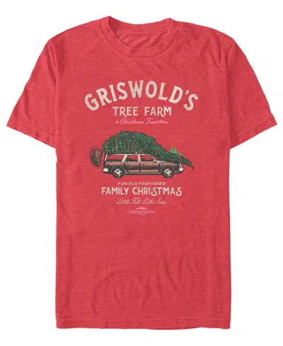 Fifth Sun Men's Griswold Holiday Short Sleeve T-shirt In Red Heather