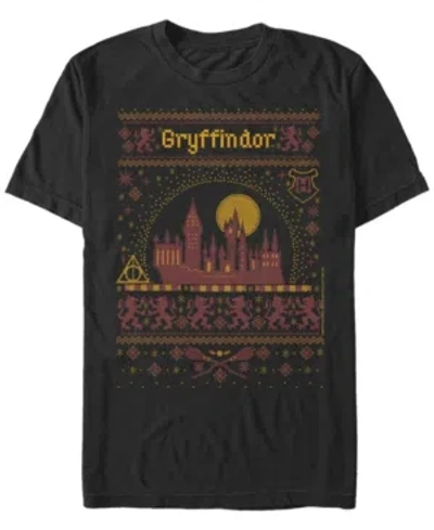 Fifth Sun Men's Gryffindor Sweater Short Sleeve Crew T-shirt In Black