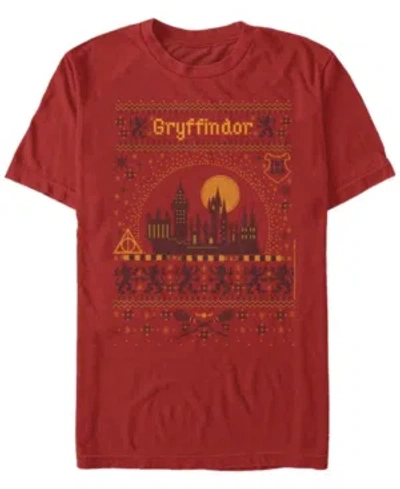 Fifth Sun Men's Gryffindor Sweater Short Sleeve Crew T-shirt In Red