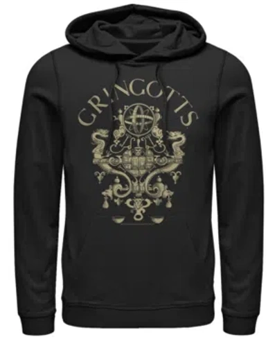 Fifth Sun Men's Harry Potter Sorcerer's Stone Gringotts Logo Fleece Hoodie In Black