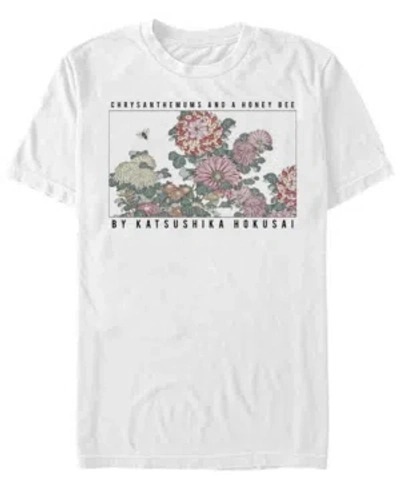 Fifth Sun Men's Hokusai Bee Short Sleeve Crew T-shirt In White