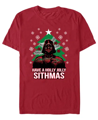 Fifth Sun Men's Holly Jolly Sithmas Star Wars Graphic T-shirt In Cardinal