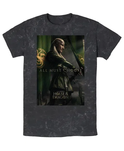 Fifth Sun Men's House Of The Dragon Aemond Targaryen Mineral Wash T-shirt In Black