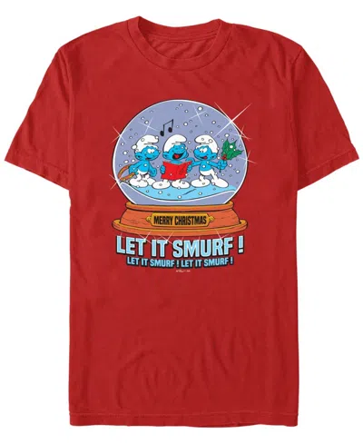 Fifth Sun Men's Let It Smurf Short Sleeve T-shirt In Red