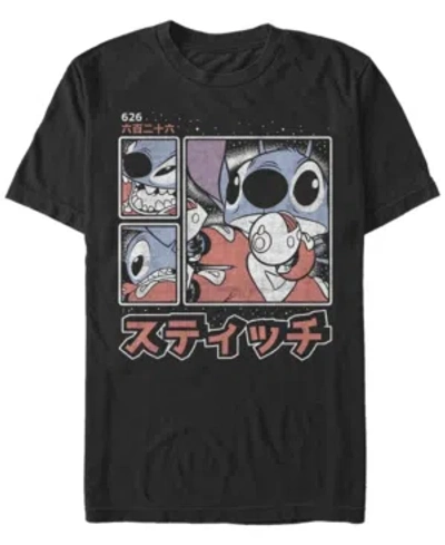 Fifth Sun Men's Lilo Stitch Stitch Kanji Short Sleeve T-shirt In Black