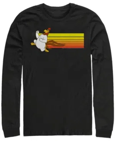 Fifth Sun Men's Looney Tunes Foghorn Jog Long Sleeve Crew T-shirt In Black