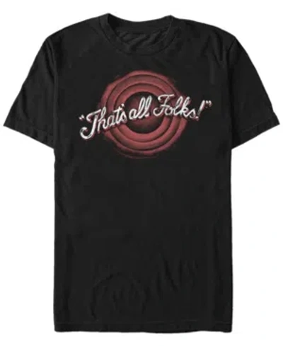 Fifth Sun Men's Looney Tunes Thats All Folks Short Sleeve T-shirt In Black