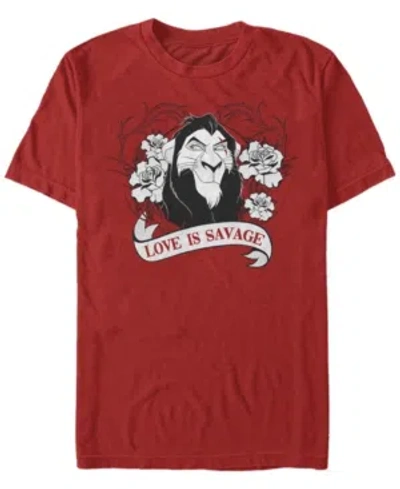 Fifth Sun Men's Love Savage Short Sleeve Crew T-shirt In Red