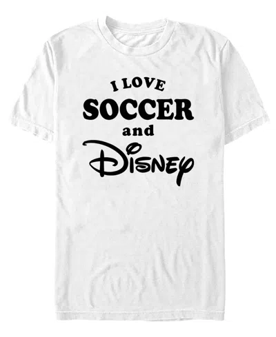 Fifth Sun Men's Love Soccer And Disney Graphic T-shirt In White