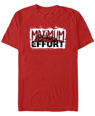 Fifth Sun Mens Maximum Effort Deadpool Dogpool Short Sleeve T-shirt In Red