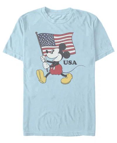 Fifth Sun Men's Mickey Flag Carry Graphic T-shirt In Blue