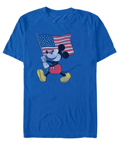 Fifth Sun Men's Mickey Flag March Graphic T-shirt In Blue