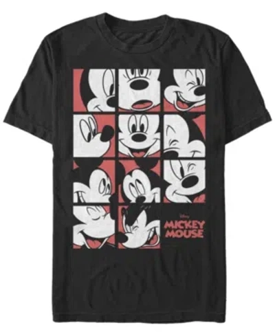 Fifth Sun Men's Mickey Mouse Grid Short Sleeve Crew T-shirt In Black