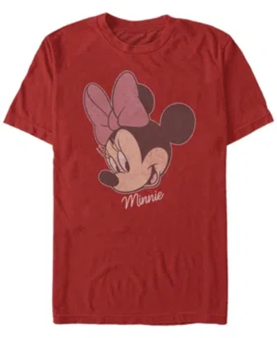 Fifth Sun Men's Minnie Big Face Short Sleeve Crew T-shirt In Red