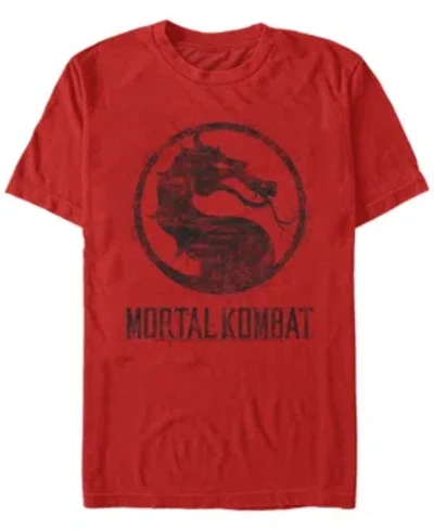 Fifth Sun Men's Mortal Kombat Klassic Splatter Logo Short Sleeve T-shirt In Red