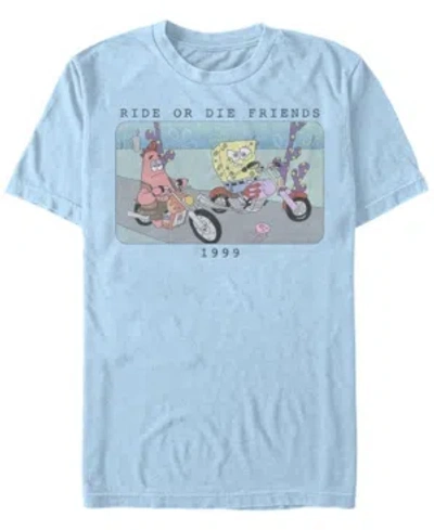 Fifth Sun Men's Moto Bob Pat Short Sleeve Crew T-shirt In Light Blue