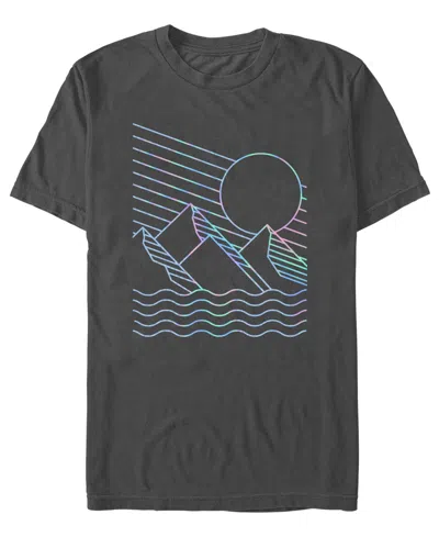 Fifth Sun Men's Mountain Holo Graphic Cotton Crewneck T-shirt In Charcoal