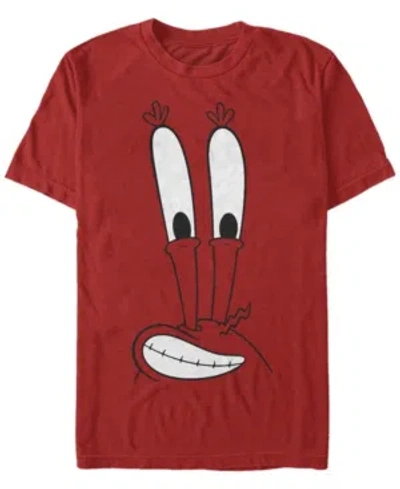 Fifth Sun Men's Mr. Krabs Big Face Short Sleeve Crew T-shirt In Red