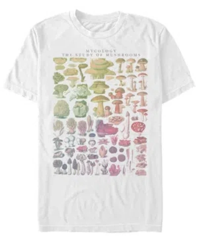 Fifth Sun Men's Mushroom Studies Short Sleeve Crew T-shirt In White