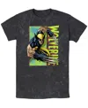 Fifth Sun Mens Mvl Wolverine Attack Panel Short Sleeve Mineral Wash Tee In Black