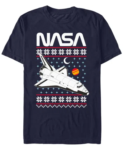 Fifth Sun Men's Nasa Shuttle Xmas Short Sleeve T-shirt In Navy
