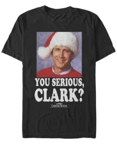 Fifth Sun Men's National Lampoon Christmas Vacation Serious Clark Short Sleeve T-shirt In Black