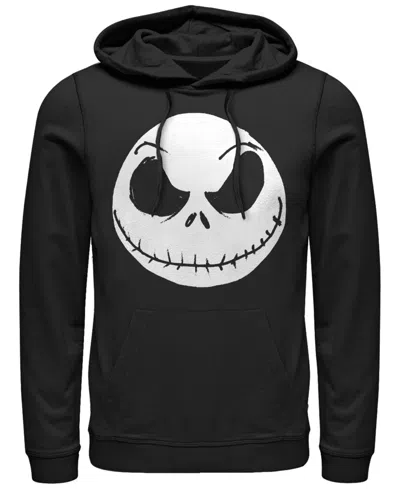 Fifth Sun Men's Nightmare Before Christmas Big Face Jack Hoodie Fleece Pullover In Black