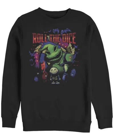 Fifth Sun Men's Nightmare Before Christmas Oogie Dice Crew Fleece Pullover In Black