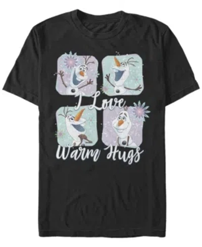 Fifth Sun Men's Olaf And His Hugs Short Sleeve Crew T-shirt In Black