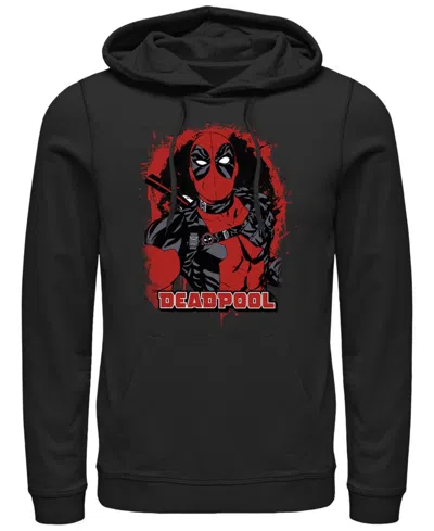 Fifth Sun Mens Painted Deadpool Hoodie Fleece Pullover In Black