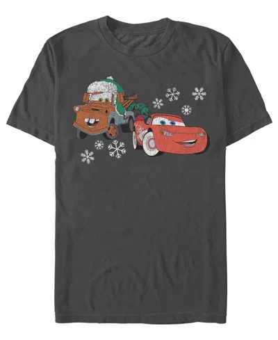Fifth Sun Men's Pixar Cars Graphic Holiday T-shirt In Charcoal