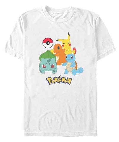Fifth Sun Men's Pokeball Group Short Sleeve T-shirt In White