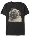Fifth Sun Men's Pug Nerd Short Sleeve Crew T-shirt In Black