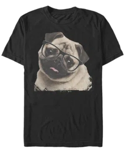 Fifth Sun Men's Pug Nerd Short Sleeve Crew T-shirt In Black