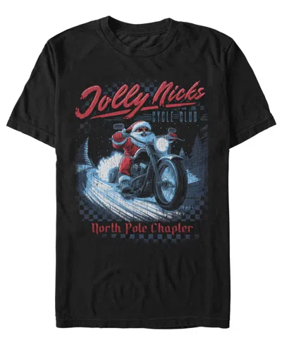Fifth Sun Men's Santa Ride Christmas Graphic T-shirt In Black