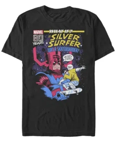 Fifth Sun Men's Silver Surfer Skate Short Sleeve Crew T-shirt In Black