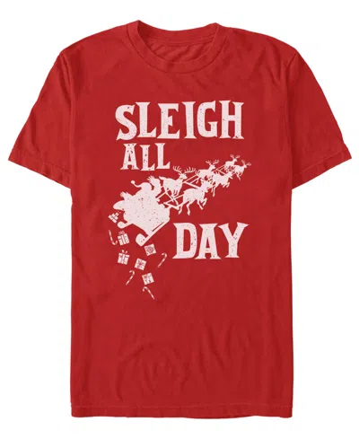 Fifth Sun Men's Sleigh Christmas Graphic T-shirt In Red